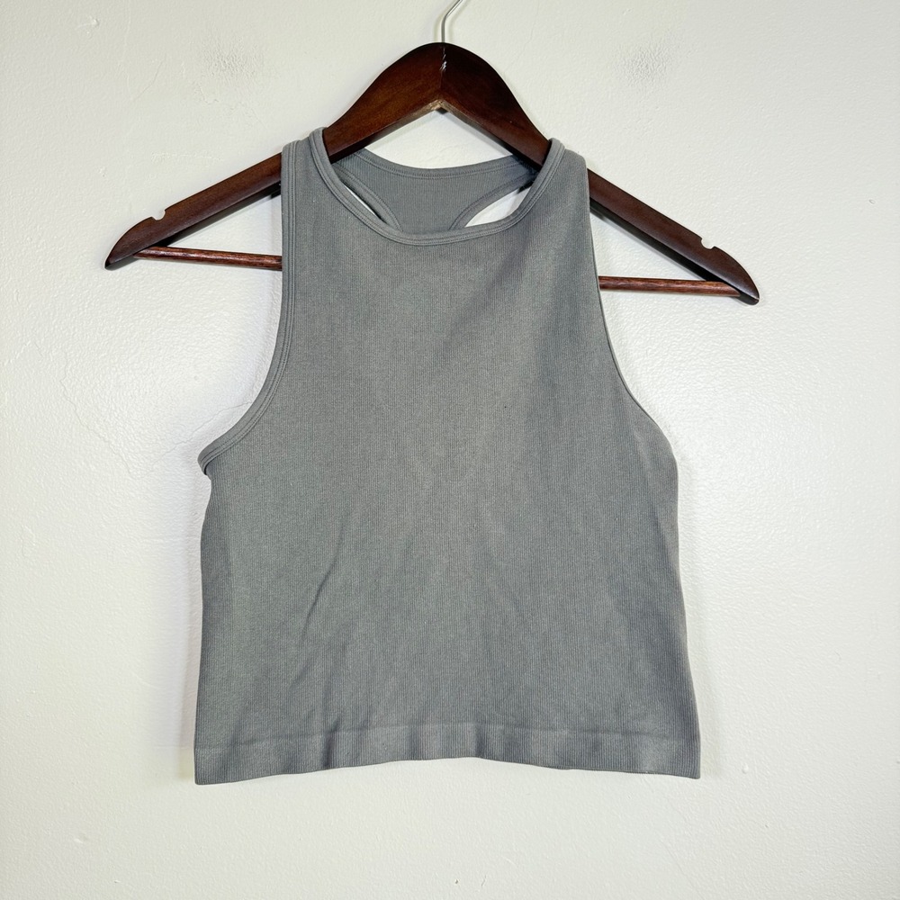 Free People Intimately Happiness Runs Seamless Ribbed Crop Tank Size XS/S Gray